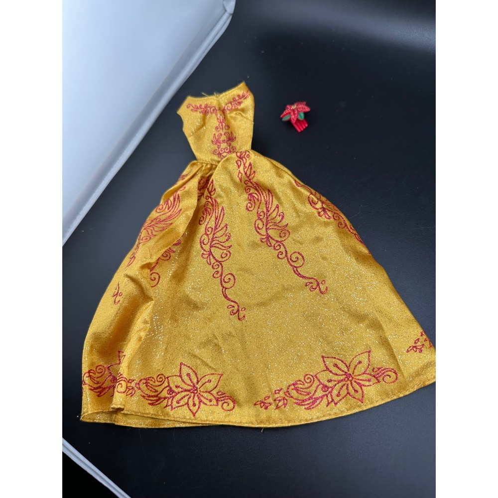 Elena‎ of Avalor Holiday Dress and Hair Clip Christmas Poinsetta Gold and Red